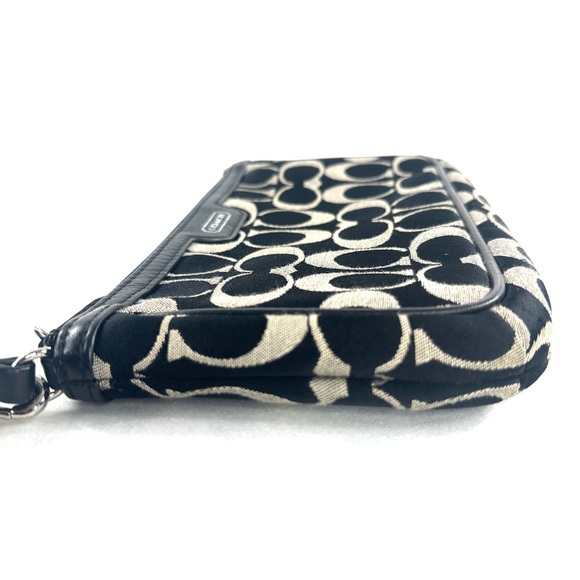 Coach Black White Signature Jacquard Mini Bag Clutch Wristlet Shoulder Bag - Picture 7 of 8